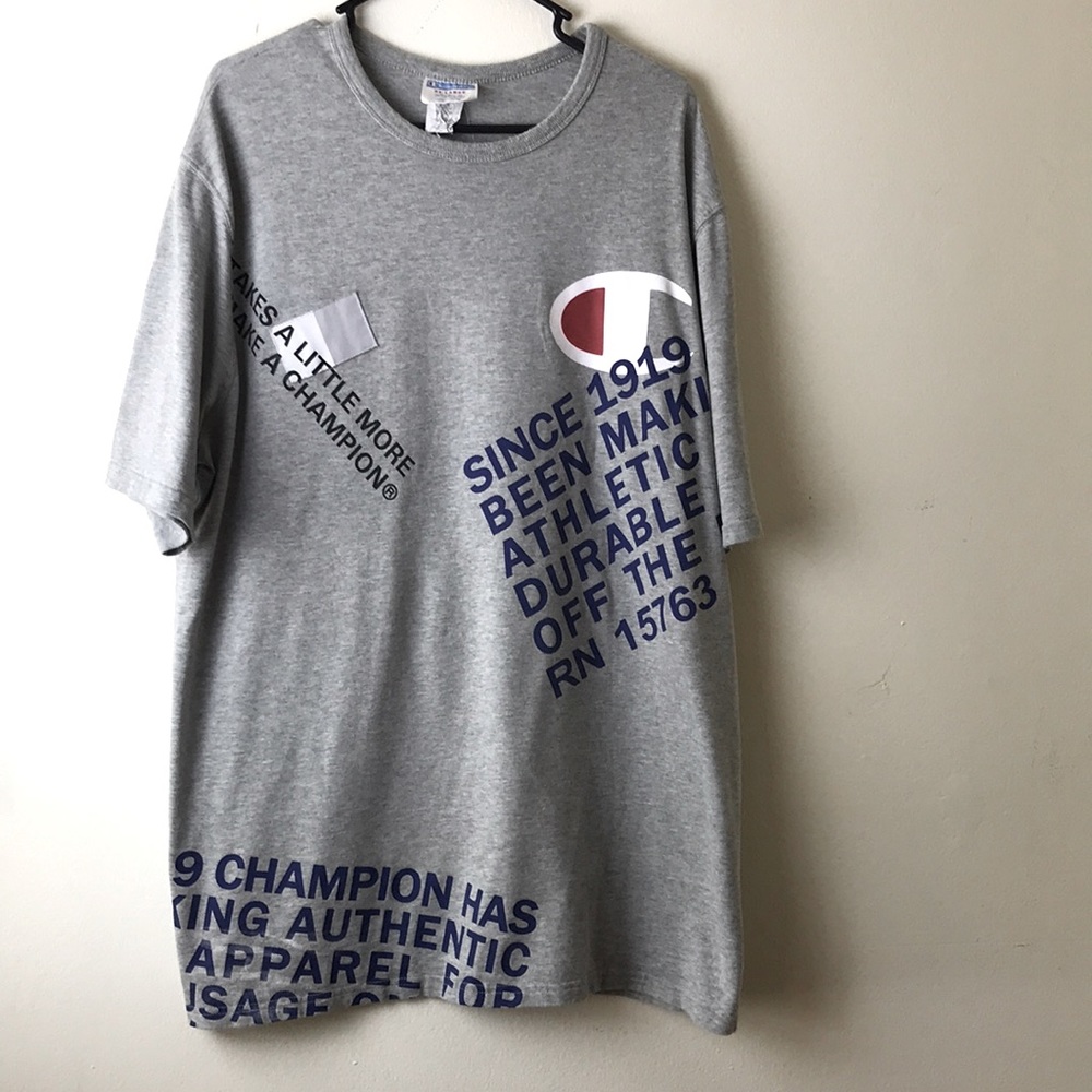 Champion blue label vintage light gray t-shirt Sz 2XL